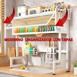 ESCURRIDOR DE PLATOS CON TAPA DE 2 PISOS MODELO 2025